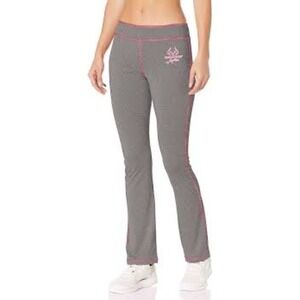 Realtree Active Womens Leggings L‎ Gray Pink Trim Athletic Athleisure Pants